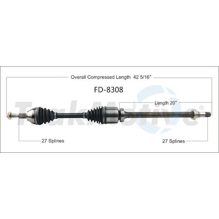 Surtrack Axle Cv Axle Shaft, Fd-8308 FD-8308